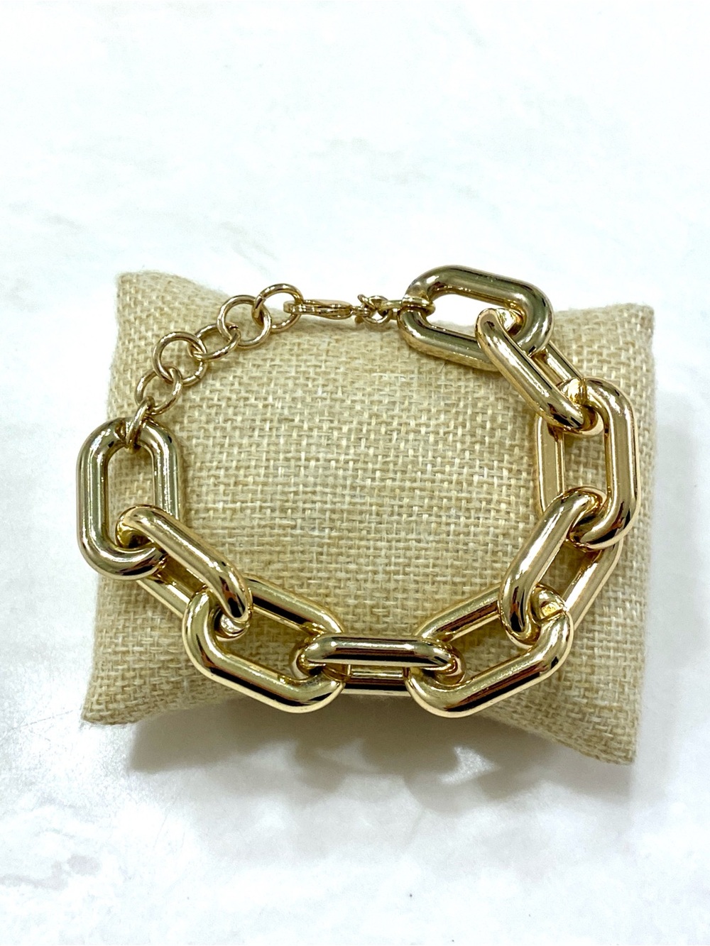 J. Crew Shiny Gold Oversized Link Bracelet - Picture 2 of 7